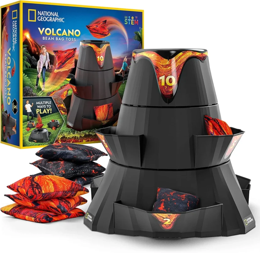 National Geographic Volcano Bean Bag Toss Game for Preschoolers